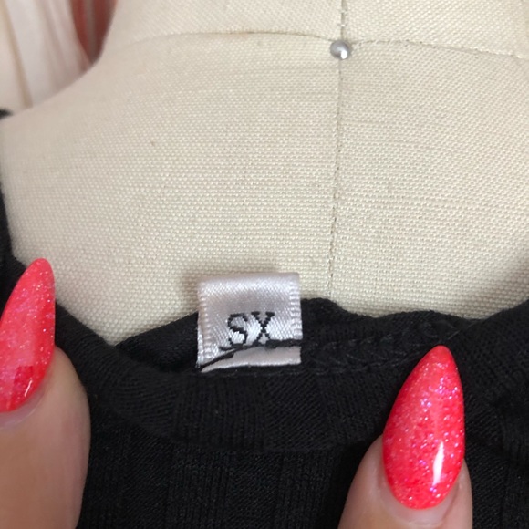 Black Sheer Knit Slit Dress - Picture 7 of 7